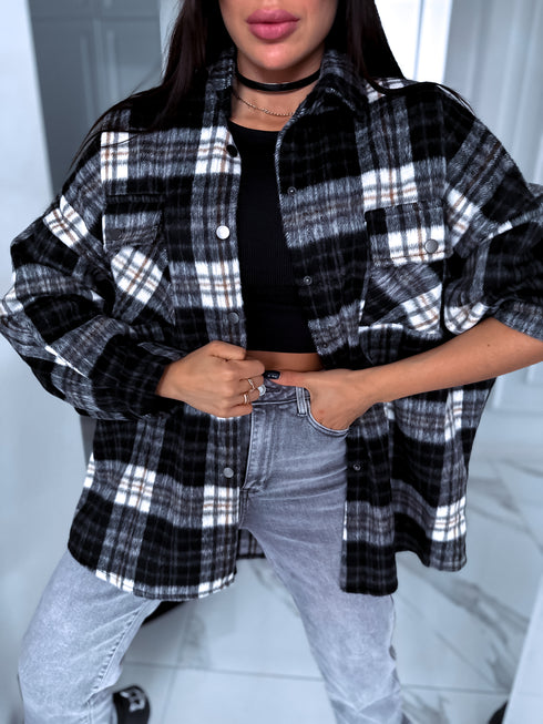Plaid shirt "RAINY DAY" VMC58 - BLACK